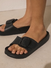 أسود - صنادل شاطئية مسطحة - صورة 4 من 9