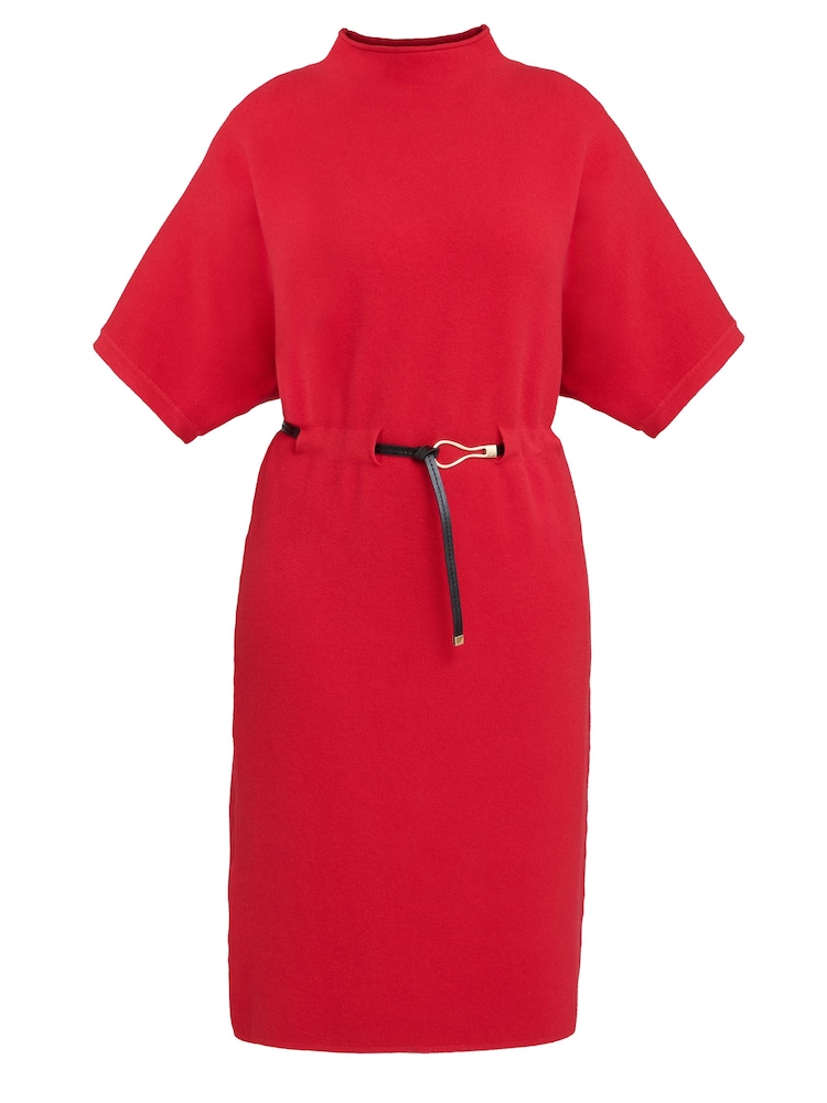 Gina Bacconi Red Alaura Belted Knit Midi Dress - Image 5 of 5 Gina Bacconi Red Alaura Belted Knit Midi Dress - Image 5 of 5