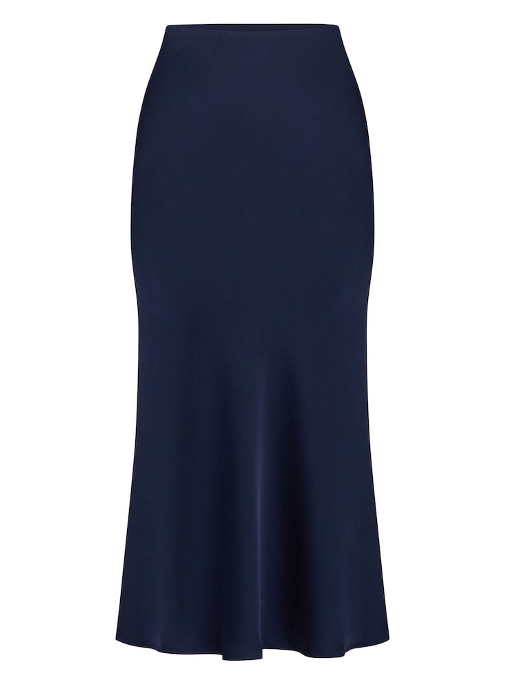 Gina Bacconi Blue Bobbi Satin Bias Cut Skirt - Image 5 of 5 Gina Bacconi Blue Bobbi Satin Bias Cut Skirt - Image 5 of 5
