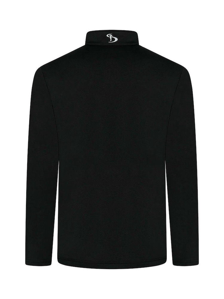 Stromberg Mens Broadstone Colourblock Golf Half Zip Midlayer Black Fleece - Image 2 of 4 Stromberg Mens Broadstone Colourblock Golf Half Zip Midlayer Black Fleece - Image 2 of 4
