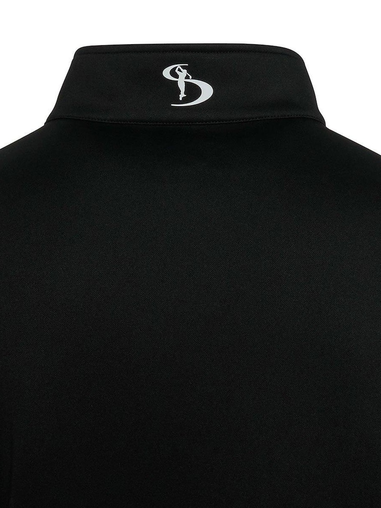 Stromberg Mens Broadstone Colourblock Golf Half Zip Midlayer Black Fleece - Image 4 of 4 Stromberg Mens Broadstone Colourblock Golf Half Zip Midlayer Black Fleece - Image 4 of 4