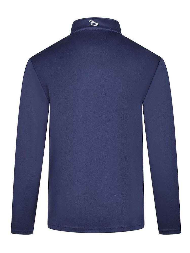 Stromberg Blue Mens Broadstone Colourblock Golf Half Zip Midlayer Fleece - Image 2 of 2 Stromberg Blue Mens Broadstone Colourblock Golf Half Zip Midlayer Fleece - Image 2 of 2