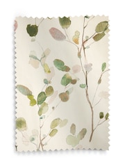 Natural/Green Honesty Leaf Floral Print Blackout/Thermal Eyelet Curtains - Image 6 of 6