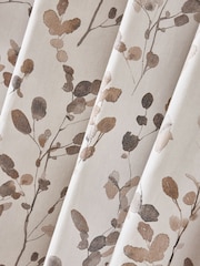 Natural/Brown Honesty Leaf Floral Print Blackout/Thermal Eyelet Curtains - Image 5 of 6