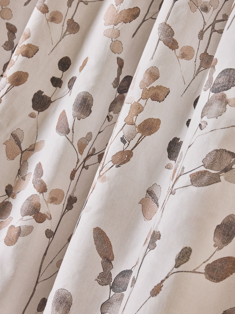 Natural/Brown Honesty Leaf Floral Print Blackout/Thermal Pencil Pleat Curtains - Image 6 of 6 Natural/Brown Honesty Leaf Floral Print Blackout/Thermal Pencil Pleat Curtains - Image 6 of 6