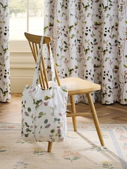 Natural/Green Honesty Leaf Floral Print Blackout/Thermal Pencil Pleat Curtains - Image 5 of 6