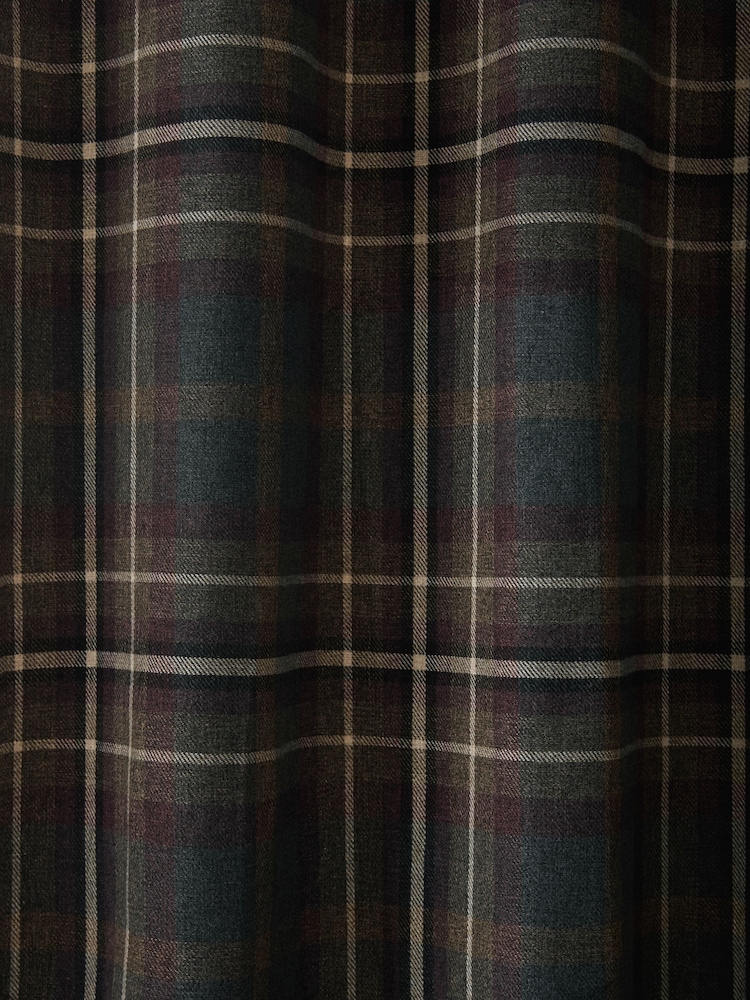 Heritage Brushed Check Eyelet Curtains - Image 5 of 5
