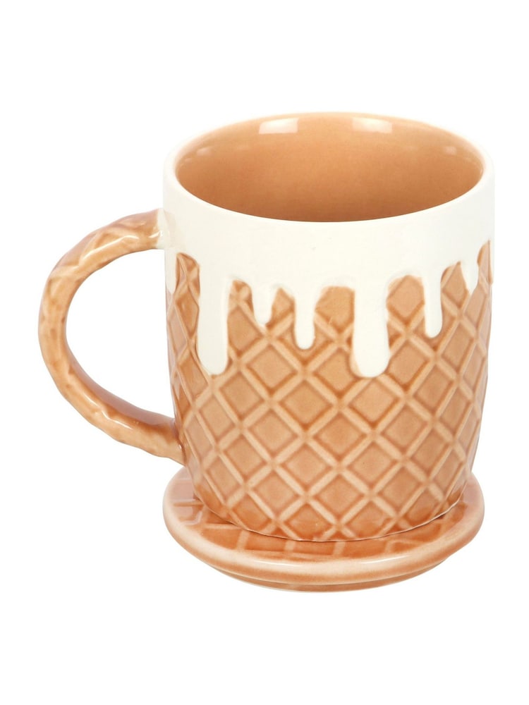 Something Different Beige Waffle Mug and Coaster Set - Image 2 of 4 Something Different Beige Waffle Mug and Coaster Set - Image 2 of 4