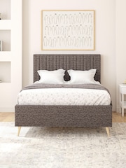 Aspire Furniture Saxon Twill Charcoal Grant Divan Style Contemporary Bed Frame - Image 1 of 4