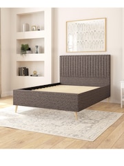 Aspire Furniture Saxon Twill Charcoal Grant Divan Style Contemporary Bed Frame - Image 2 of 4