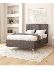 Aspire Furniture Saxon Twill Charcoal Grant Divan Style Contemporary Bed Frame - Image 3 of 4