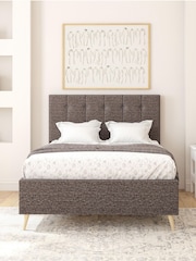 Aspire Furniture Saxon Twill Charcoal Hepburn Divan Style Contemporary Bed Frame and Wool Pocket Mattress - Image 1 of 6