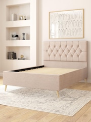 Aspire Furniture Saxon Twill Natural Olivier Divan Style Contemporary Bed Frame - Image 3 of 4