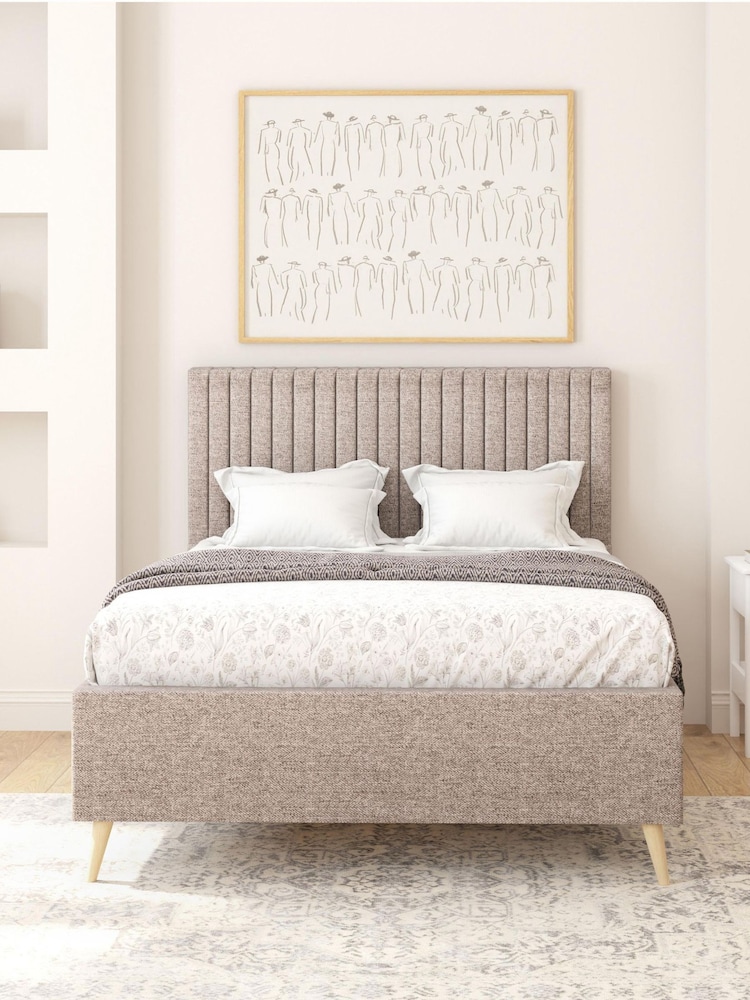 Aspire Furniture Saxon Twill Grey Grant Divan Style Contemporary Bed Frame - Image 1 of 4 Aspire Furniture Saxon Twill Grey Grant Divan Style Contemporary Bed Frame - Image 1 of 4