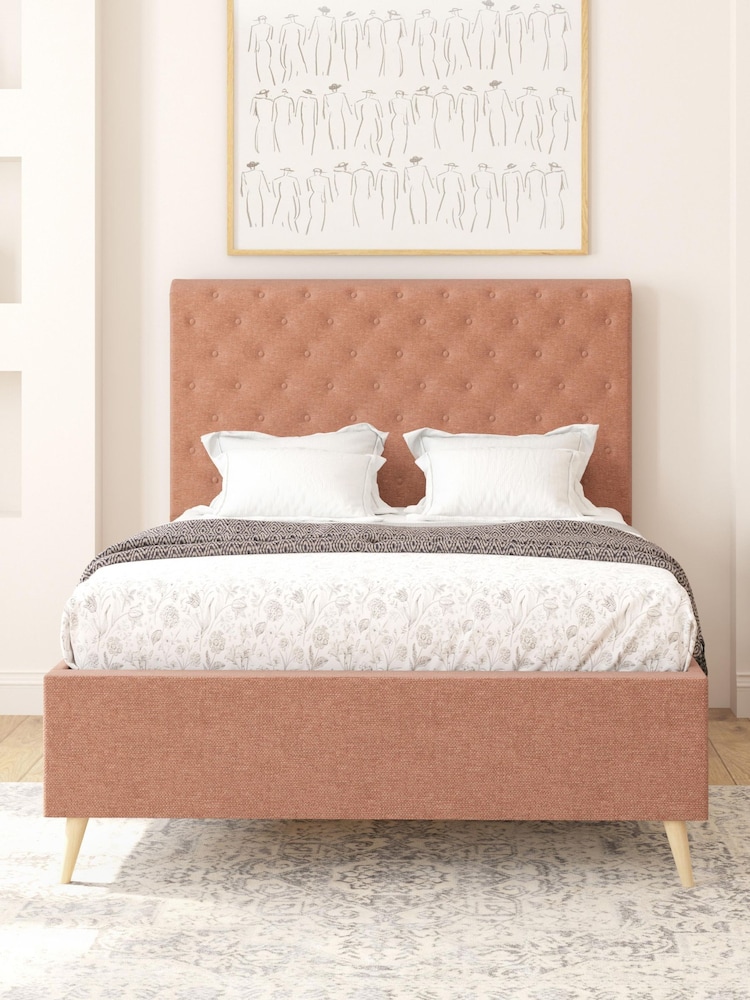Aspire Furniture Zara Blush Taylor Divan Style Contemporary Bed Frame and 3000 Pocket Mattress - Image 1 of 5 Aspire Furniture Zara Blush Taylor Divan Style Contemporary Bed Frame and 3000 Pocket Mattress - Image 1 of 5