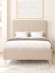 Aspire Furniture Eire Linen Natural Taylor Divan Style Contemporary Bed Frame and 3000 Pocket Mattress - Image 1 of 5