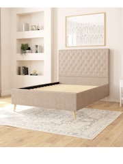 Aspire Furniture Eire Linen Natural Taylor Divan Style Contemporary Bed Frame and 3000 Pocket Mattress - Image 2 of 5