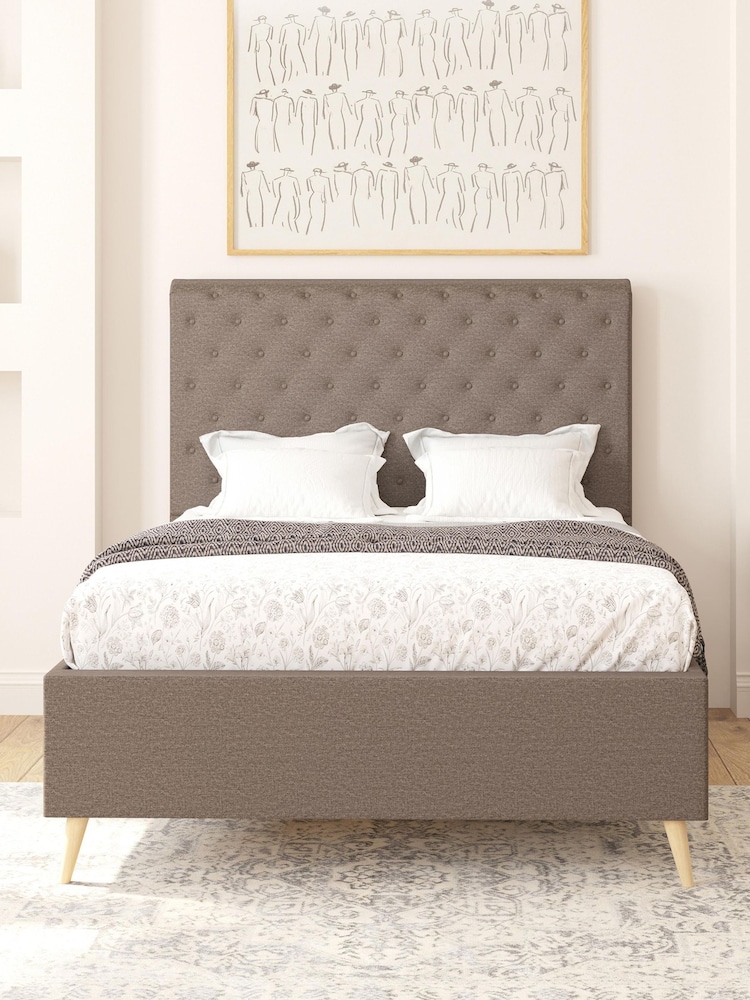 Aspire Furniture Saxon Twill Coffee Taylor Divan Style Contemporary Bed Frame - Image 1 of 3 Aspire Furniture Saxon Twill Coffee Taylor Divan Style Contemporary Bed Frame - Image 1 of 3