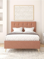 Aspire Furniture Zara Blush Hepburn Divan Style Contemporary Bed Frame and Wool Pocket Mattress - Image 1 of 6