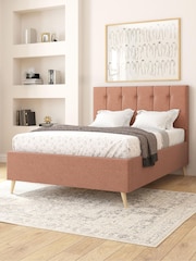 Aspire Furniture Zara Blush Hepburn Divan Style Contemporary Bed Frame and Wool Pocket Mattress - Image 2 of 6