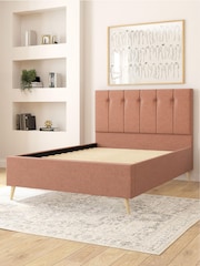 Aspire Furniture Zara Blush Hepburn Divan Style Contemporary Bed Frame and Wool Pocket Mattress - Image 3 of 6