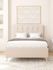 Aspire Furniture Eire Linen Off White Hepburn Divan Style Contemporary Bed Frame and Wool Pocket Mattress - Image 1 of 6