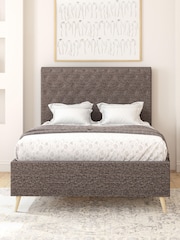 Aspire Furniture Saxon Twill Charcoal Taylor Divan Style Contemporary Bed Frame and 3000 Pocket Mattress - Image 1 of 5