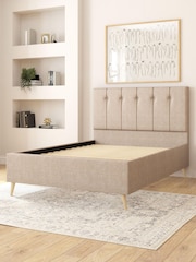 Aspire Furniture Eire Linen Natural Hepburn Divan Style Contemporary Bed Frame and Wool Pocket Mattress - Image 3 of 6