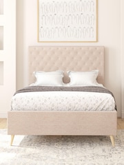 Aspire Furniture Saxon Twill Natural Taylor Divan Style Contemporary Bed Frame and 3000 Pocket Mattress - Image 1 of 6