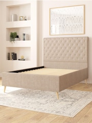 Aspire Furniture Eire Linen Natural Taylor Divan Style Contemporary Bed Frame - Image 2 of 3