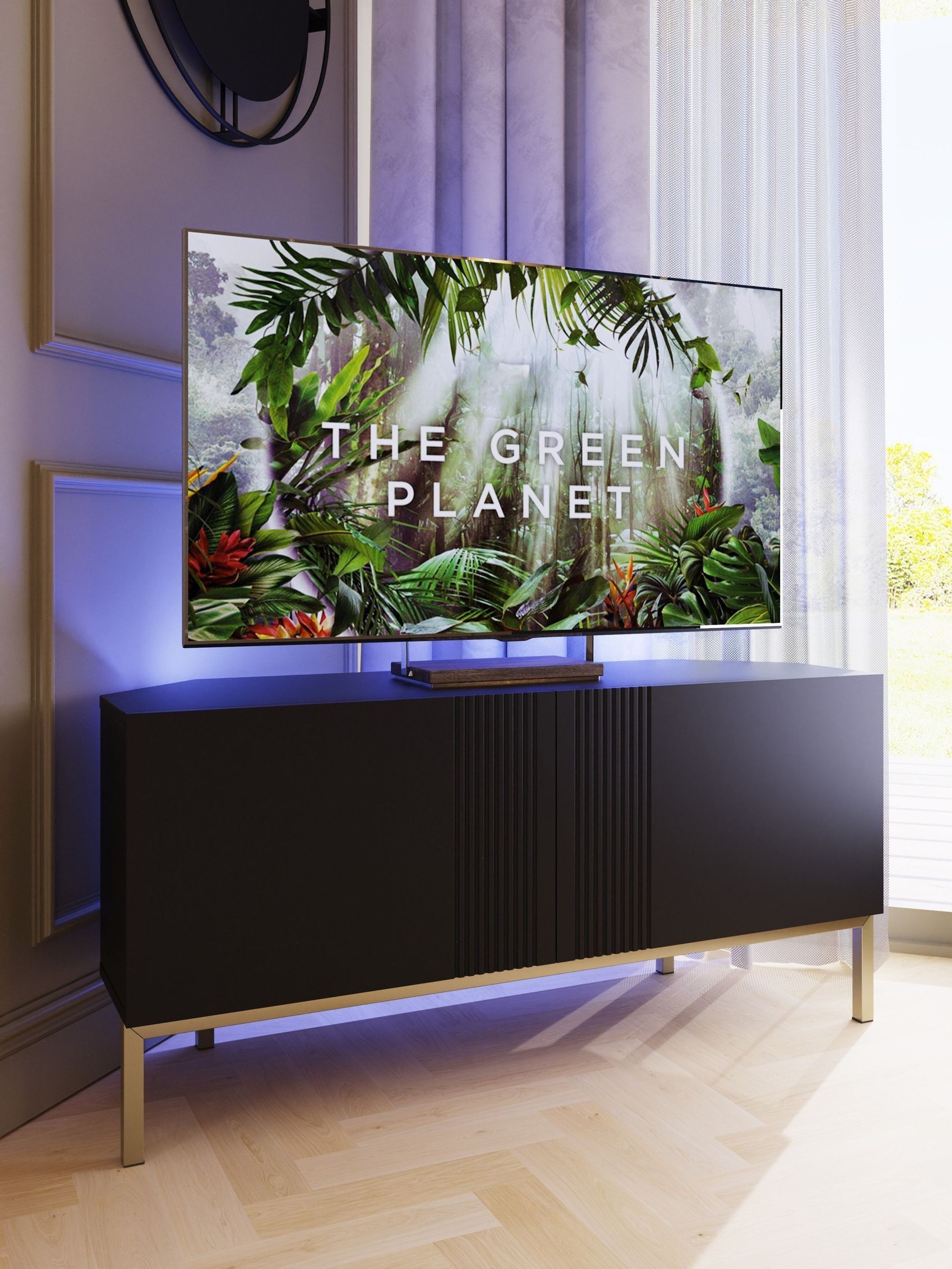 Buy Frank Olsen Black Iona 2 Door Corner TV Unit with Smart