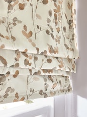 Natural/Brown Ready Made Blackout Roman Floral Print Honesty Leaf Blind - Image 4 of 5