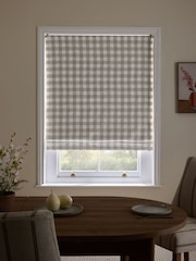 Natural Ready Made Blackout/Thermal Gingham Check Roman Blind - Image 6 of 6