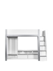 Julian Bowen White and Silver Gaia Highsleeper TV Bed - Image 7 of 12