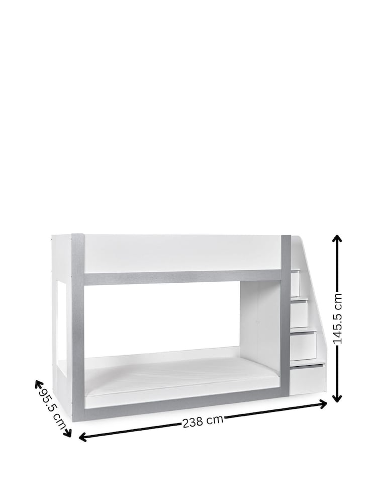 Julian Bowen White and Silver Gaia Bunk Bed - Image 11 of 11