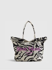 River Island Black Zebra Print Roll Top Holdall Bag - Image 1 of 5