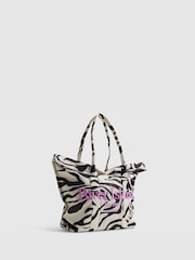 River Island Black Zebra Print Roll Top Holdall Bag - Image 2 of 5