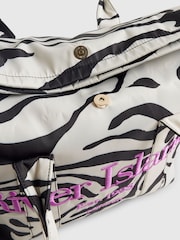 River Island Black Zebra Print Roll Top Holdall Bag - Image 4 of 5