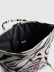 River Island Black Zebra Print Roll Top Holdall Bag - Image 5 of 5