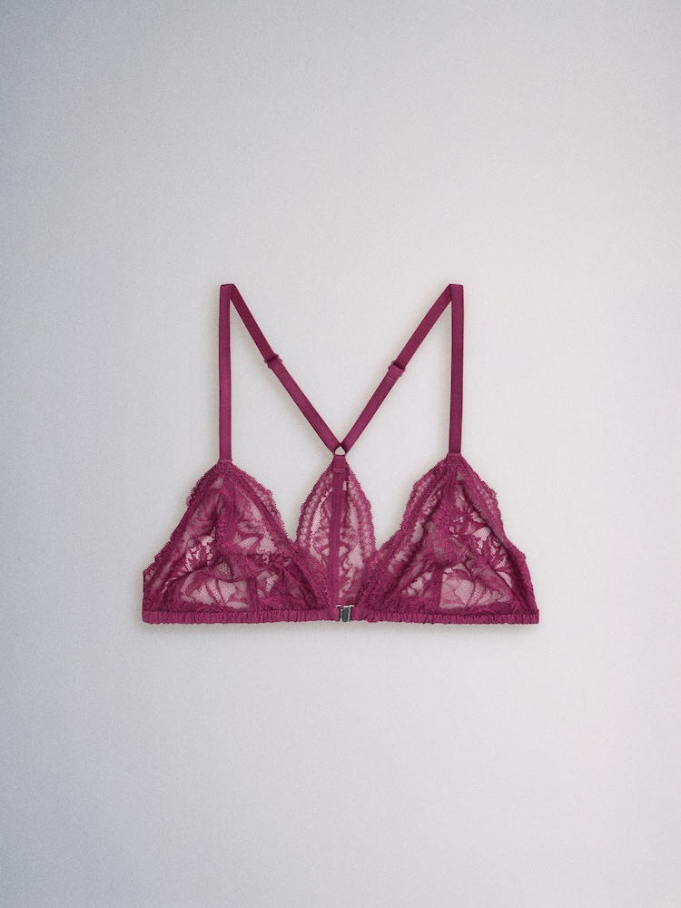 The Set 3 Pack Lace Triangle Bra Pink/Plum - Image 2 of 7