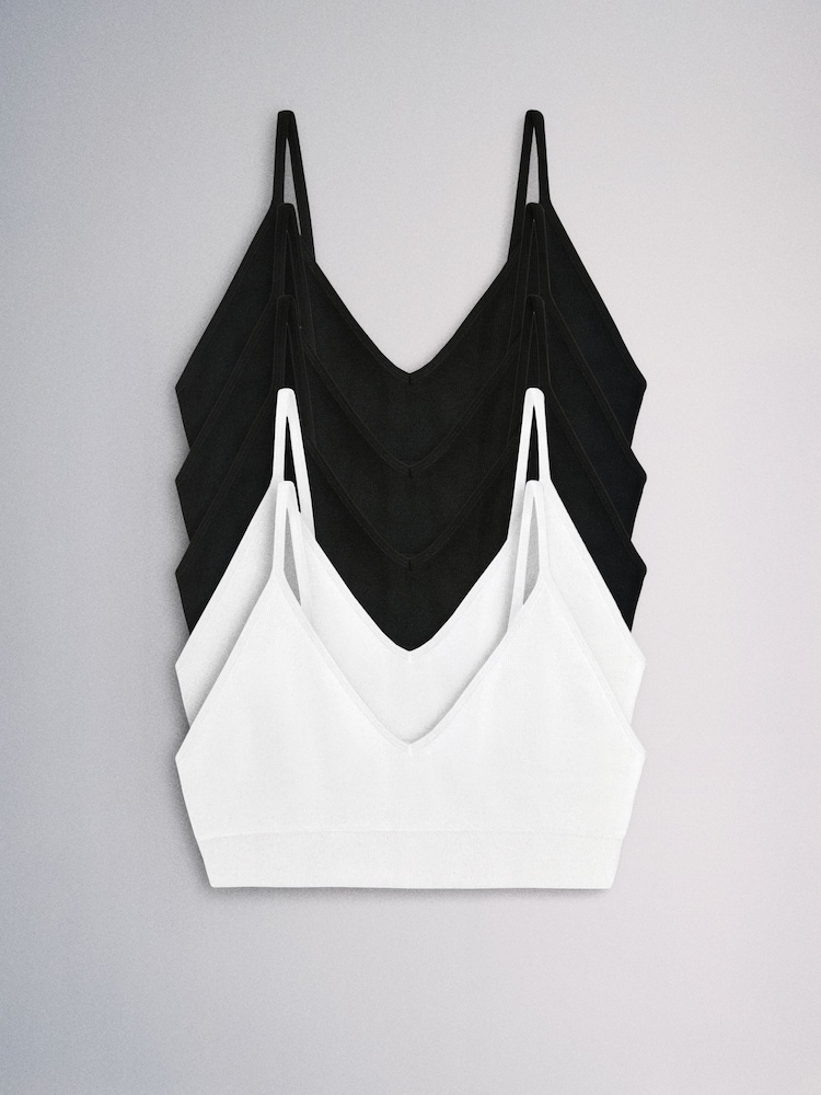 The Set Bralette 5 Pack Seamfree Crop Bra Black/White - Image 1 of 14 The Set Bralette 5 Pack Seamfree Crop Bra Black/White - Image 1 of 14