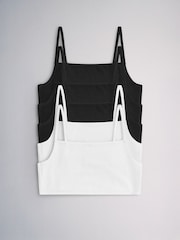 The Set Square Neck 5 Pack Cotton Crop Bra Black/White - Image 1 of 8