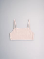 The Set Square Neck 5 Pack Cotton Crop Bra Rust Brown/Blush Pink - Image 4 of 8