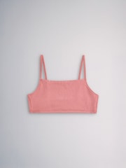The Set Square Neck 5 Pack Cotton Crop Bra Rust Brown/Blush Pink - Image 5 of 8