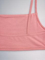 The Set Square Neck 5 Pack Cotton Crop Bra Rust Brown/Blush Pink - Image 8 of 8