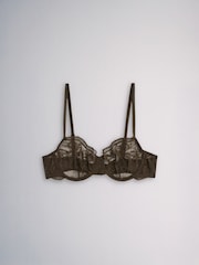 The Set 4 Pack Non Padded Lace Balcony Bras Berry Red/ Chocolate Brown/ Khaki - Image 10 of 14
