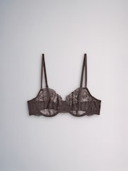 The Set 4 Pack Non Padded Lace Balcony Bras Berry Red/ Chocolate Brown/ Khaki - Image 11 of 14