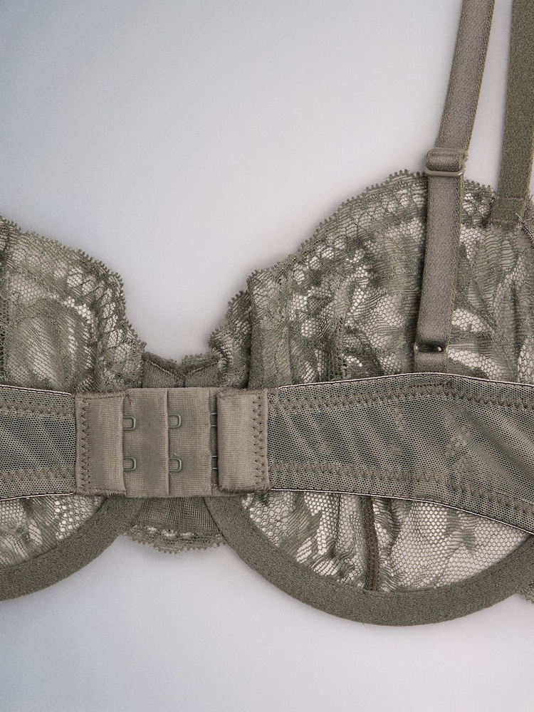 The Set 4 Pack Non Padded Lace Balcony Bras Berry Red/ Chocolate Brown/ Khaki - Image 14 of 14