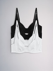 Negro/Blanco - The Set Non Padded Underwire Cotton T-Shirt Bras 3 Pack - Imagen 2 de 12