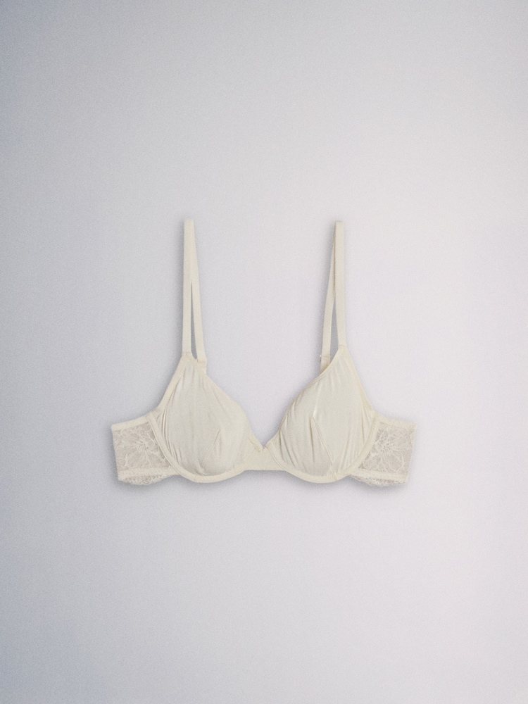 The Set 4 Pack Non Padded Underwired Microfibre Lace T-Shirt Bra Pink/Plum/Grey - Image 2 of 7